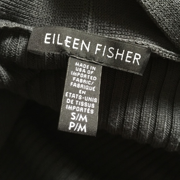 EILEEN FISHER Grey Lyocell Knit Ribbed Long Sleeveless Cardigan Vest S/M - Picture 5 of 6